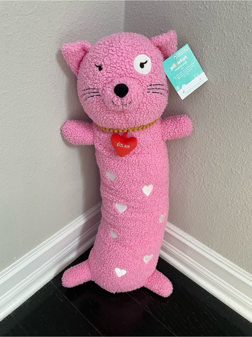 Pillowfort™ Kids' Long Weighted Cat Plush Throw Pillow